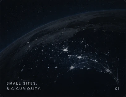 Earth at night, small sites, big curiosity